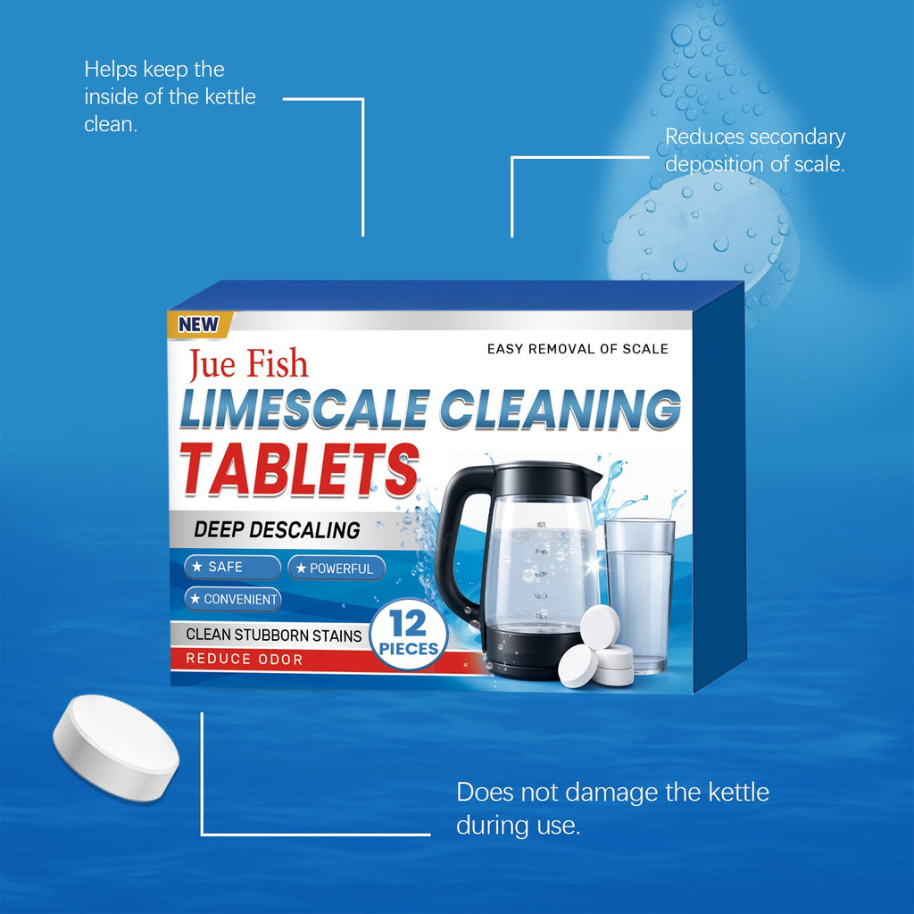 Water Bottle Cleaner Tablets, Effervescent Descaler, No Scrub Limescale Remover