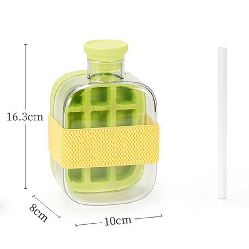 ❄️2-in-1 Ice Cube Maker Water Bottle Built-In Ice Tray, Food-Grade Silicone, Bpa-Free. Make Ice & Store Water In One Bottle 💼✈️